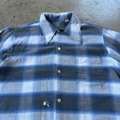 1950'S COTTON WOVEN SHADOWPLAID SHIRT