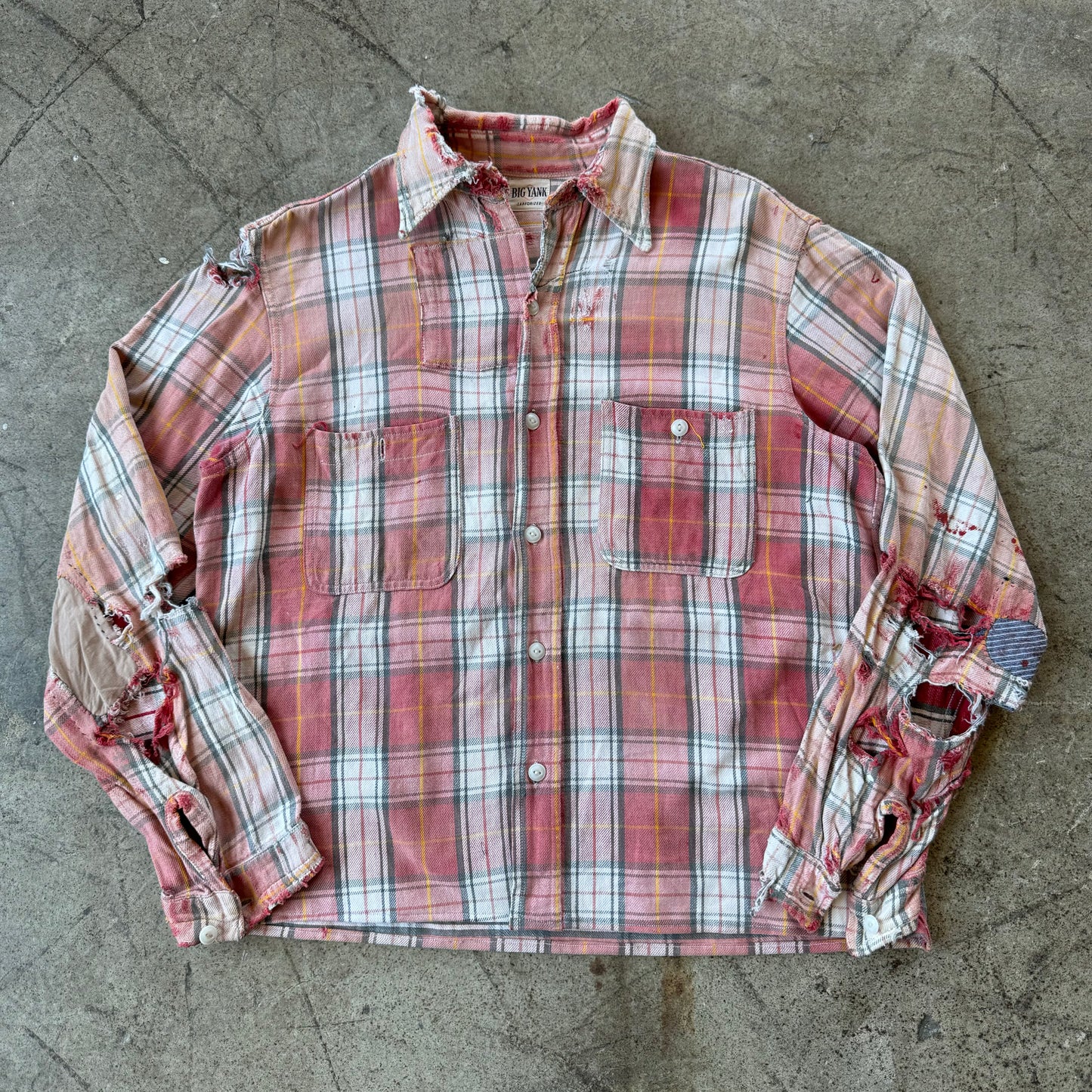 1940'S REPAIRED AND THRASHED BIG YANK FLANNEL