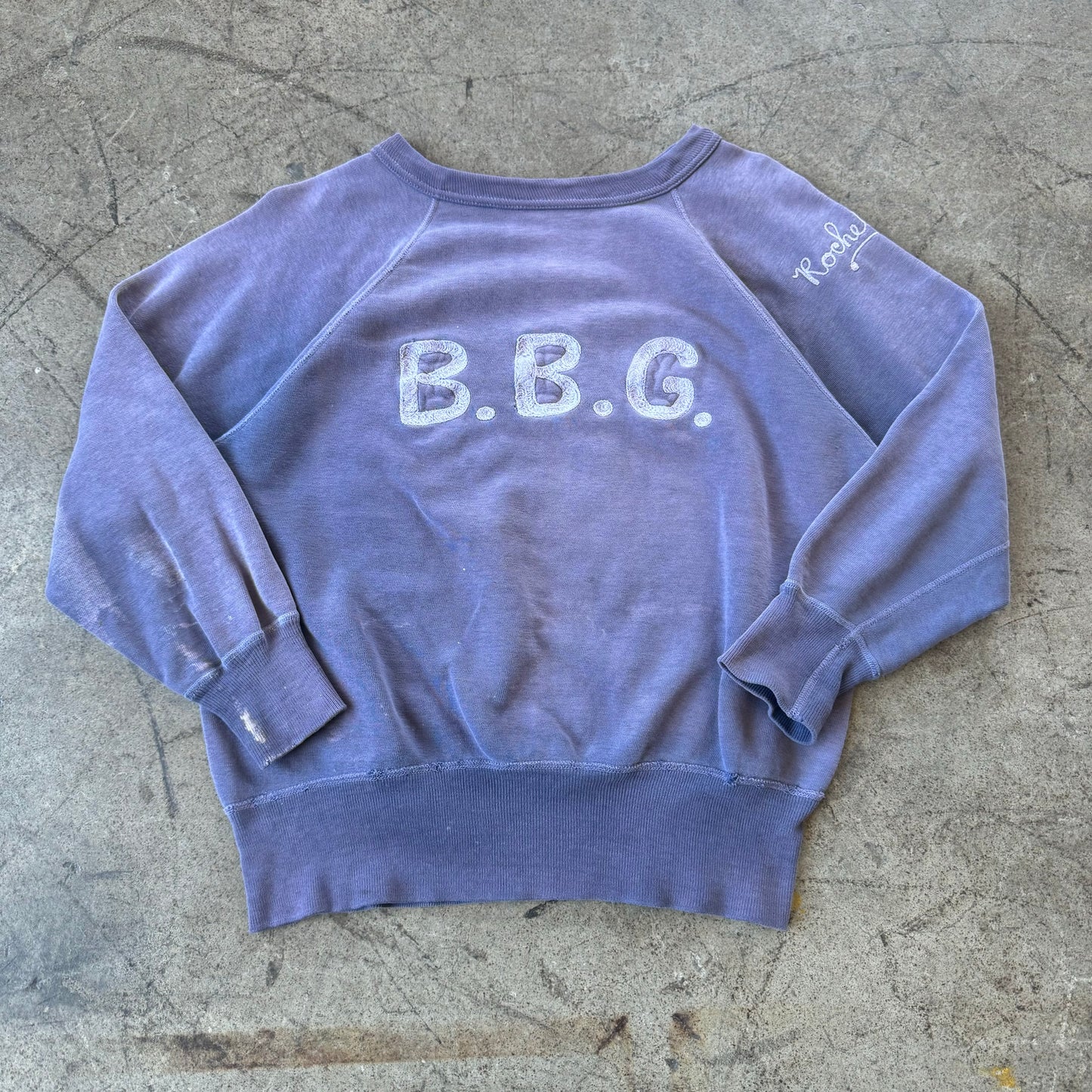 1950'S FADED "BBG" CHAINSTITCH SWEAT