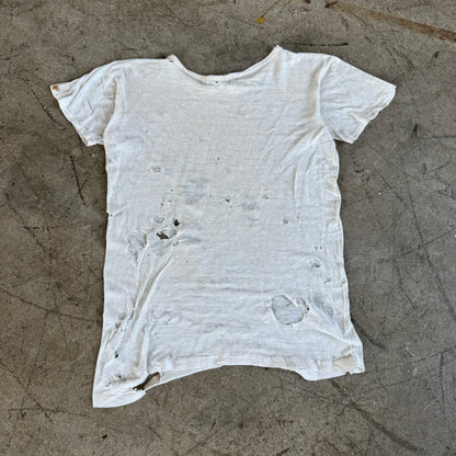 1940'S THRASHED WHITE BLANK TEE