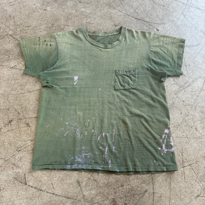 1970'S FADED GREEN POCKET TEE