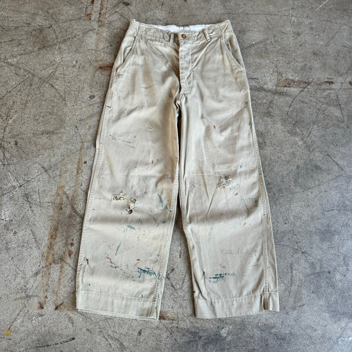 1940'S WW2 PAINTED CHINOS (28)