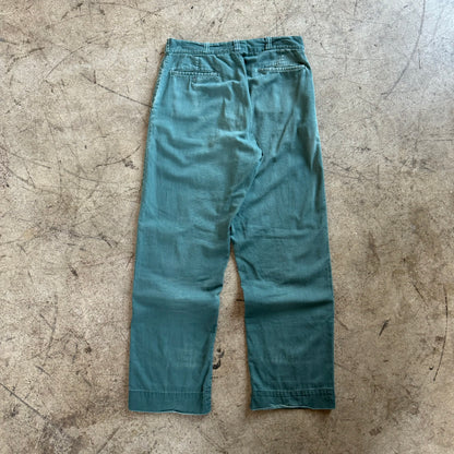 1950'S PATCHED GREEN CHINOS