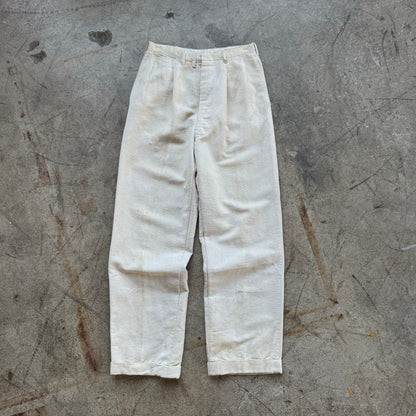 1950'S PLEATED LINEN COTTON PALM BEACH TROUSERS (28)