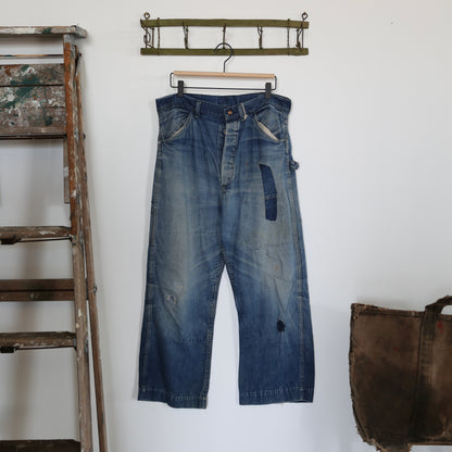 1940S REPAIRED DONUT BUTTON JEANS