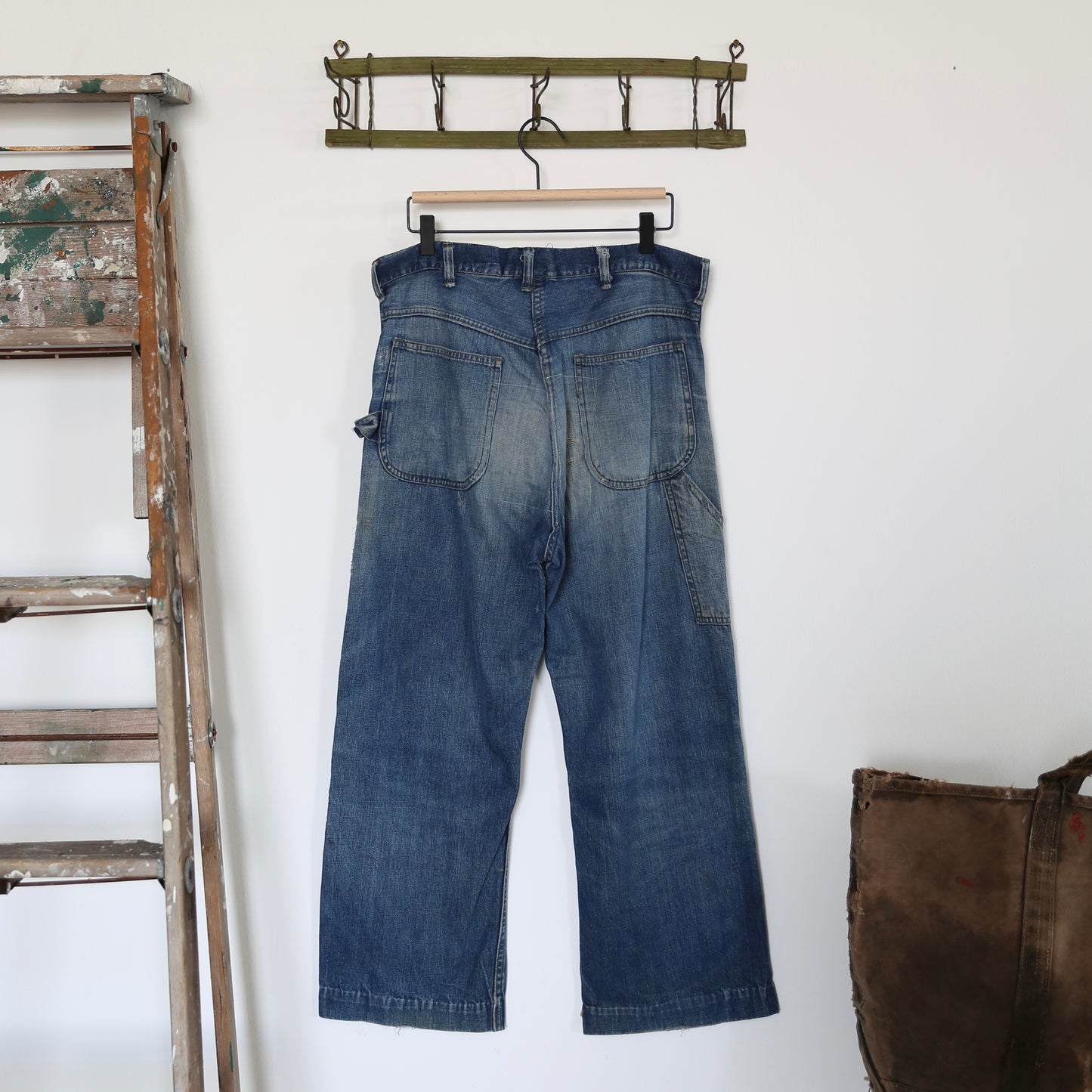 1940S REPAIRED DONUT BUTTON JEANS