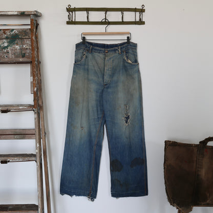 1940S BAGGY DONUT BUTTON JEANS