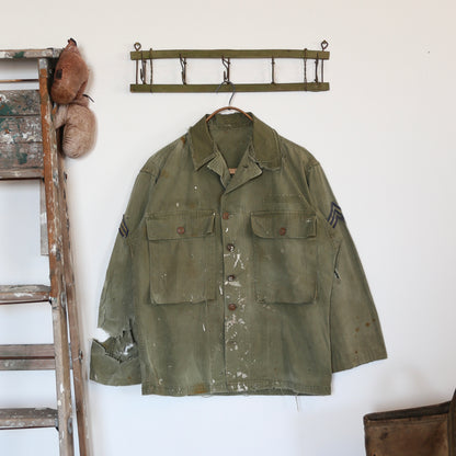 1940'S WW2 THRASHED AND PAINTED JACKET (L-XL)