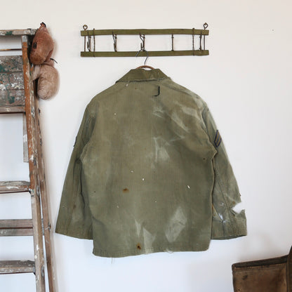 1940'S WW2 THRASHED AND PAINTED JACKET (L-XL)