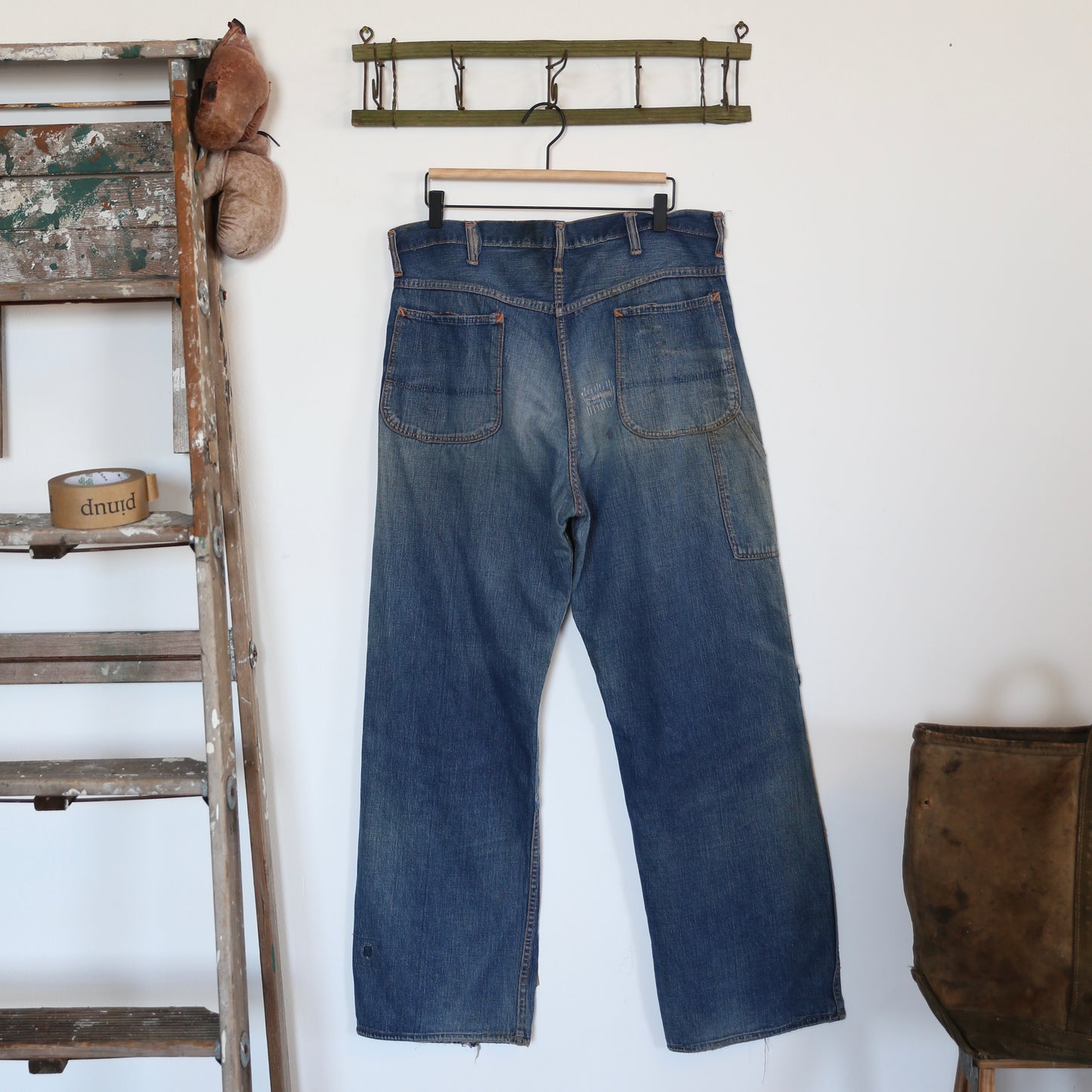 1940'S DOUBLE KNEE DONUT BUTTON CARPENTER JEANS